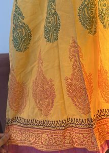 Yellow Printed Cotton Kurta