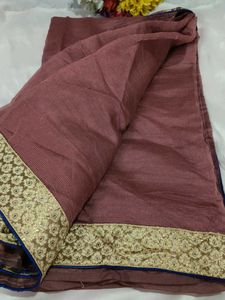 Elegant Rose Pink Saree with blouse