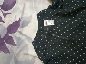 Chic Polka Dot Sheer Top, puff sleeves