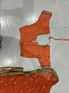 Orange Ombre Embroidered Skirt