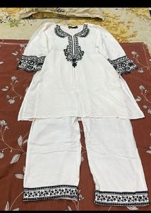 Elegant Embroidered Kurti and Palazzo Set