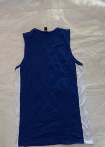 Adidas Blue V-Neck Sleeveless T-Shirt