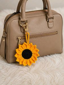 Handmade Crochet Sunflower Bag Charm