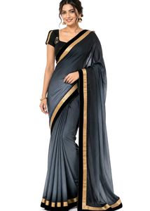 SALE-Elegant Grey Ombre Saree
