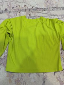 Lime Green T-Shirt with Butterfly Applique