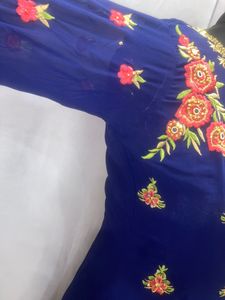 Georgette Sharara Blue Colour