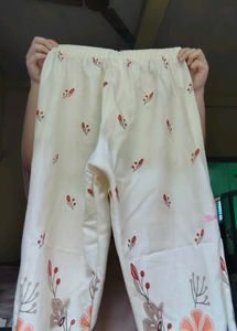 Cream Floral Print Kurta set