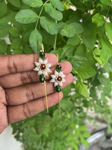 Elegant Floral Pearl &amp; Gemstone Earrings
