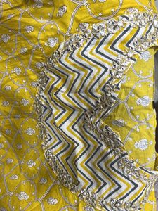 Yellow Printed Kurta Pant Set
