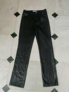 Black Faux Leather Pants