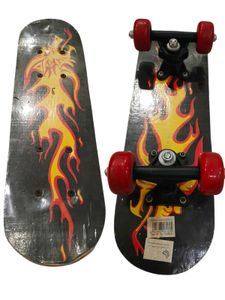 Flame Graphic Mini Skateboard for Kids &amp; Beginners