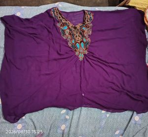 Embellished Purple Kaftan Kurta