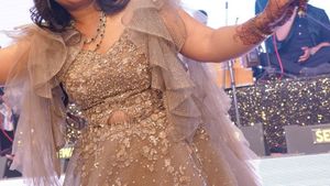 Sparkling Embellished Lehenga with Ruffled Sleeves