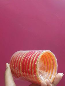 Set of Red &amp; Gold Bangles
