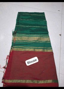 Elegant Black &amp; Red Checked Saree