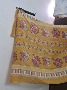 Elegant Yellow Floral Saree