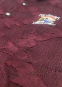 Men's Burgundy Textured Shirt