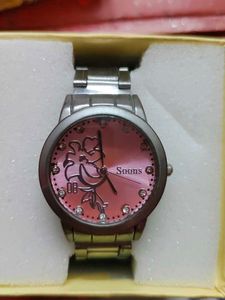 Elegant Pink Rose Watch