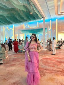 Pink designer customized lehanga style saree ❤️‍🔥