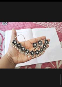 13.Elegant Black Flower Necklace &amp; Earrings Set