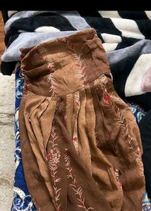 Brown Floral Kurta salwar suite