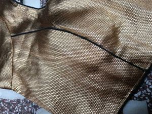 Golden Readymade Saree Blouse