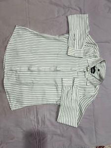 Classic Pinstripe Button-Up Shirt for women