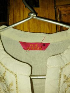 Elegant White Embroidered Tunic Top