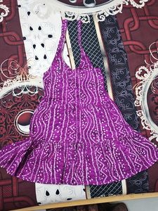 Purple Bandhani Print Dress