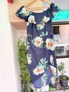 Floral Off-Shoulder Wrap Dress