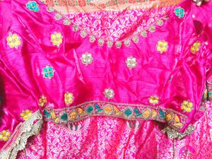 Pink Brocade Lehenga