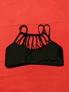 Women's Black Strappy Bralette – Size XL
