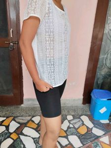 Sheer Lace Short Sleeve Top