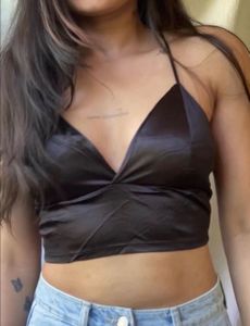 Black Satin Camisole Top