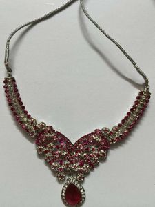 Stunning Red &amp; Silver Necklace Set