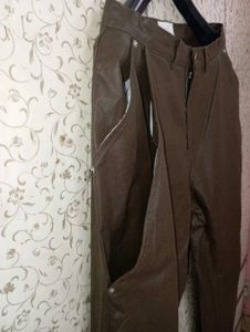 CLOP leather look Wide Leg Pants