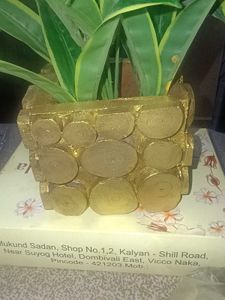 Unique Gold-Tone Planter Pot