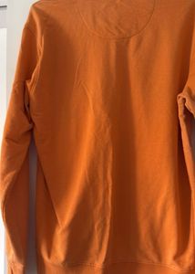 Orange Knit Sweater with Pocket Detail