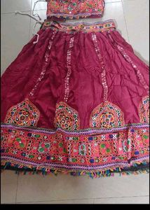 Embroidered Lehenga Choli Set with nacklesh