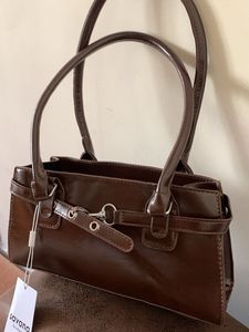Chic Brown Faux Leather Handbag