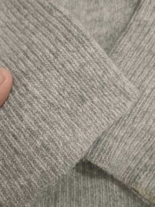 Cozy Grey V-Neck Knit Sweater