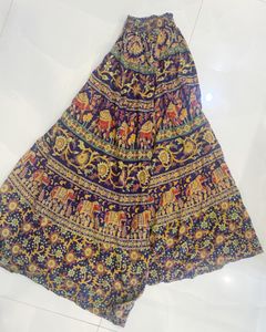 Traditional Boho Maxi Skirt (Navy Blue)