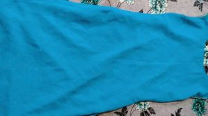 Elegant Blue Kurta with Embellished Neckline