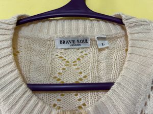 BRAVE SOUL knitted Pullover With Ribbed Hems SizeL