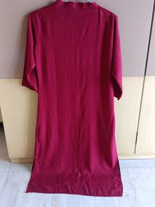 Elegant Red Kurta with Pocket