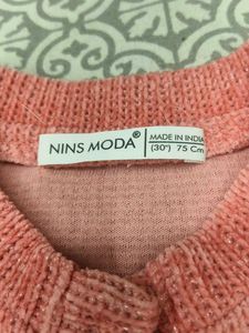 Adorable Girl's Coral Knit Cardigan