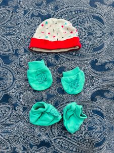 Baby Hat Mittens and Booties Set