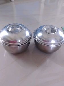 Set of 2 Stainless Steel Food Containers