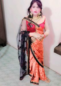 Stunning Orange Saree with blause