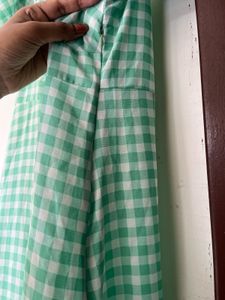 Gingham Puff Sleeve Midi Dress